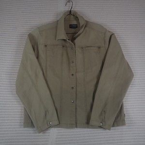 Woolrich Womans Hazelnut Button Up Denim/Cotton Jacket Size: XL